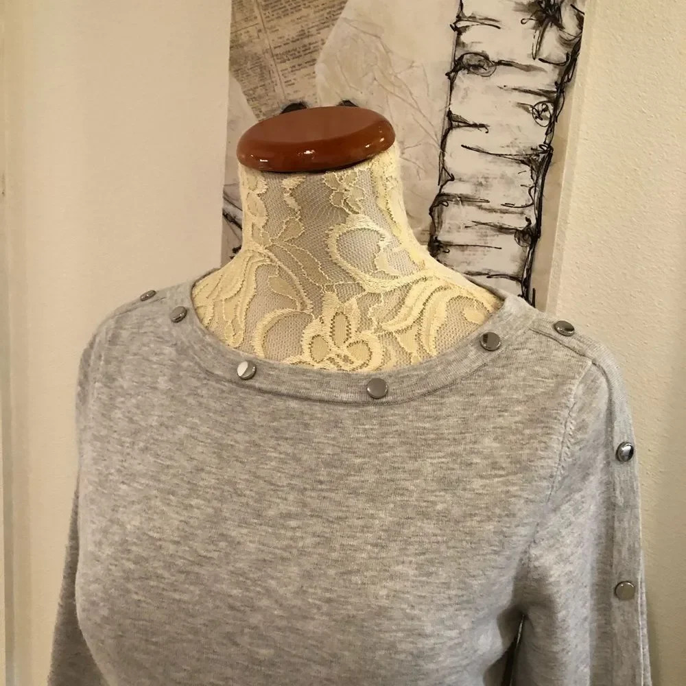 Karen Millen Grey Open Cuff Sweatshirt - Picture 4 of 8